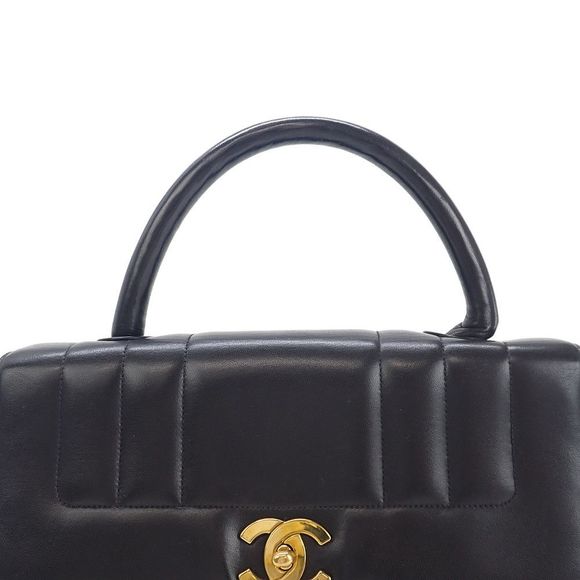 CHANEL Lambskin Mademoiselle Handbag Black With Gold Hardware - Picture 15 of 16